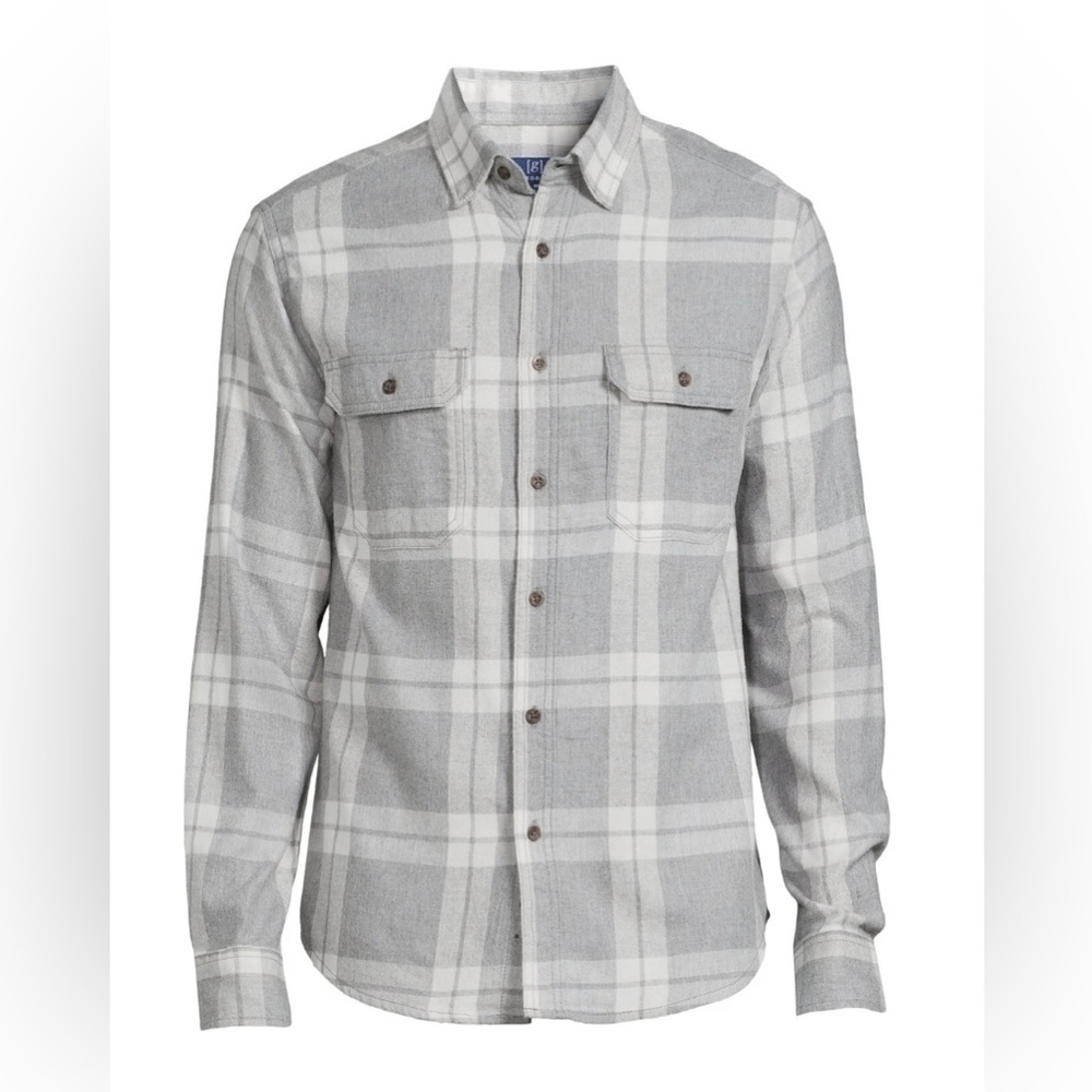 Gray Plaid Button-Up Shirt new   Men size medium - Picture 2 of 5